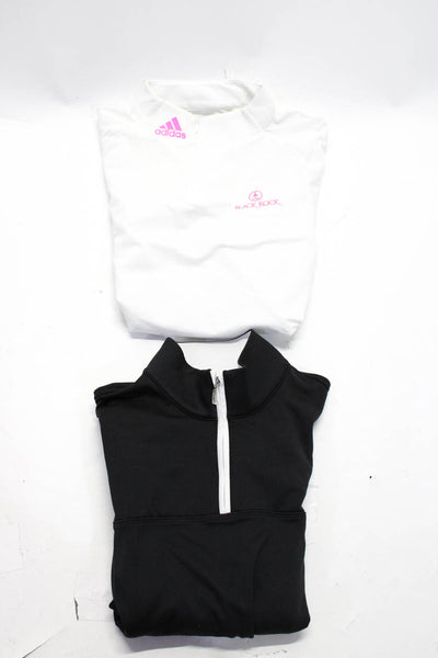 Adidas Women's 1/4 Zip Mock Neck Pullover Sweaters Black White Size XS M Lot 2
