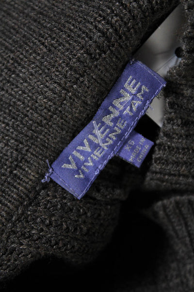 Vivienne Vivienne Tam Womens Cotton Cowl Neck Batwing Knit Sweater Gray Size XS