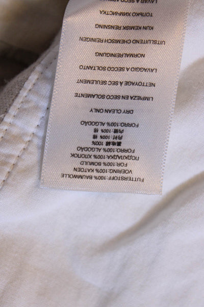 MICHAEL Michael Kors Womens 3/4 Sleeve Y Neckline Tunic Dress Beige White Size S
