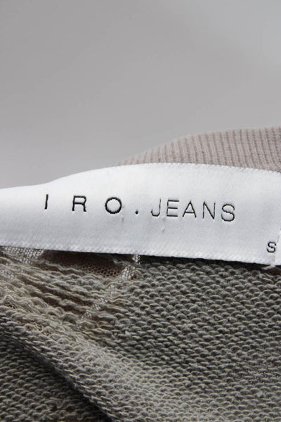 IRO Jeans Women's Distressed Cropped Crewneck Sweatshirt Gray Size S