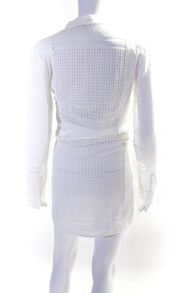 BCBG Max Azria Runway Womens Button Kellie Dress White Size Extra Extra Small