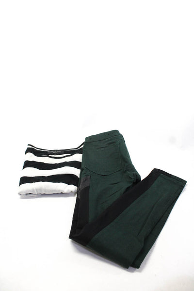 Rag & Bone Womens Jeans Black White Striped Long Sweater Top Size S 25 Lot 2