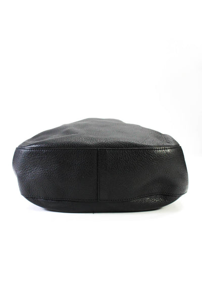 ALC Womens Single Strap Grain Leather Tassel Jackson Saddle Handbag Black