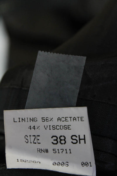 John Varvatos Mens Wool Pinstripe Two Button Tailored Suit Jacket Gray Size 38