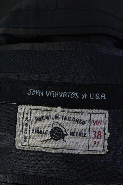John Varvatos Mens Wool Pinstripe Two Button Tailored Suit Jacket Gray Size 38