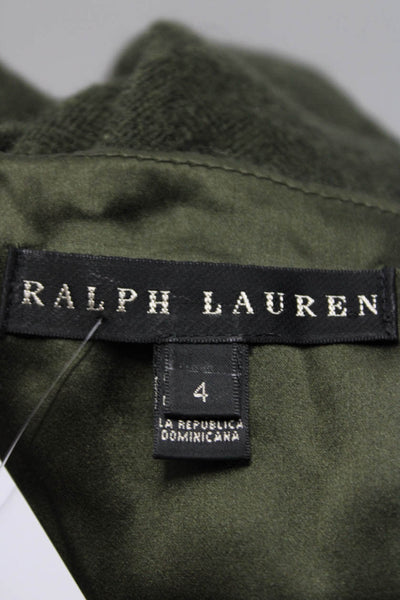 Ralph Lauren Black Label Womens Side Zip Knee Length Pencil Skirt Green Size 4