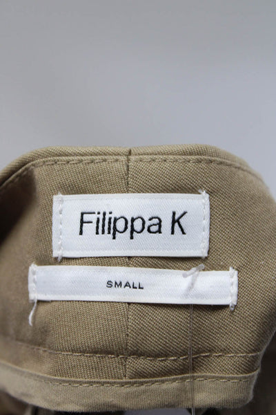 Flippa K Womens Woven Mid Rise Slim Cut Pants Trousers Beige Size S