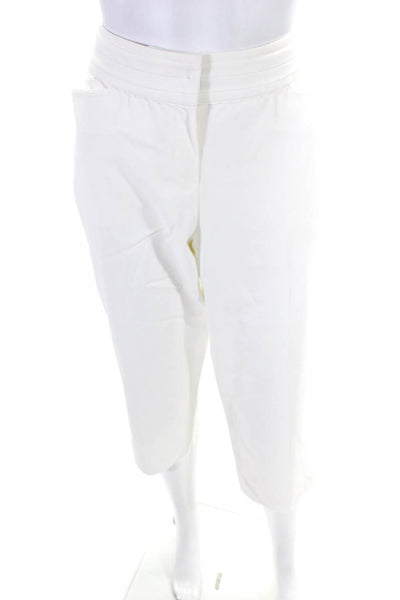 Escada Women's High Rise Hose Capri Pants White Size 40