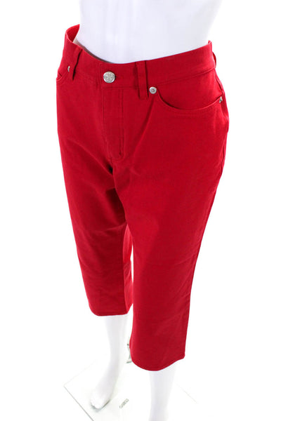 Escada  Women's Marie Capri Jeans Red Size 40