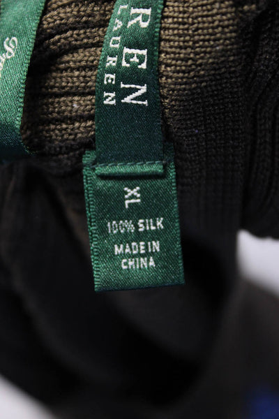 Lauren Ralph Lauren Womens Silk Ribbed Stripe Top Jacket Green Size XL Lot 2