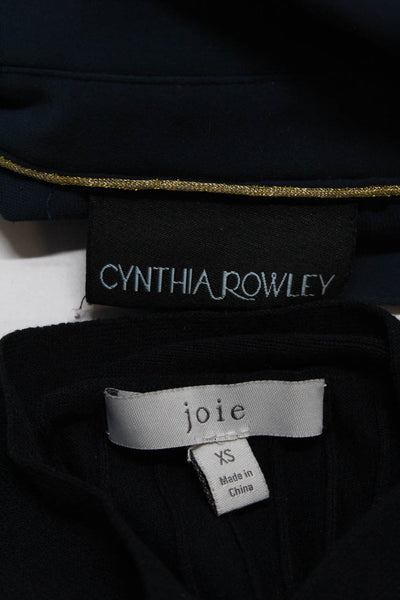 Joie Women's Long Sleeve Ribbed V-Neck Knit Top Blue XS Lot 2