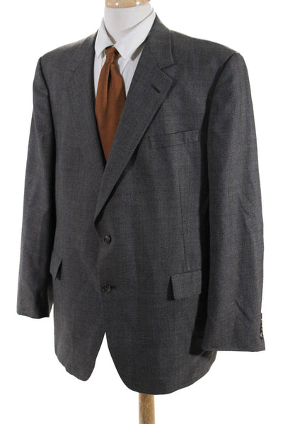 Hart Schaffner Marx Mens Striped Blazer Jacket Gray Size 48