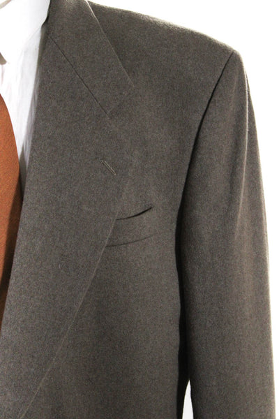 Oscar de la Renta Mens Button Darted Collar Long Sleeve Blazer Beige Size EUR42L