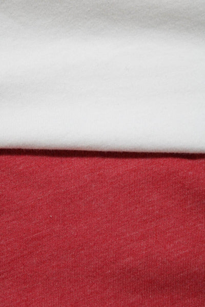 J Crew Mens Scoop Neck  Graphic Print Cotton Tee Shirts Red White Size X Lot 2