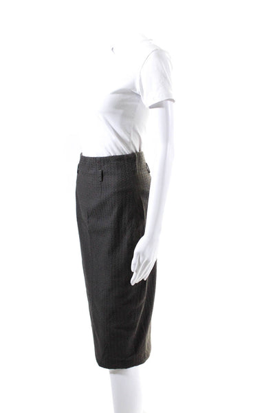 Robert Rodriguez Womens Cotton Textured Back Zipped Pencil Skirt Gray Size 4