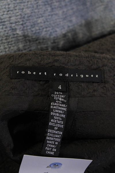 Robert Rodriguez Womens Cotton Textured Back Zipped Pencil Skirt Gray Size 4
