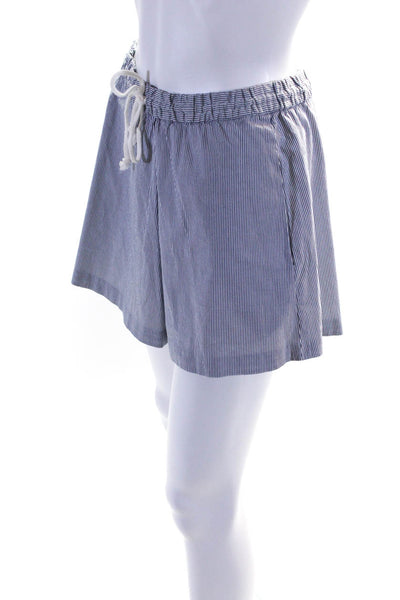 Thakoon Addition Womens Striped Shorts Blue White Cotton Size 0