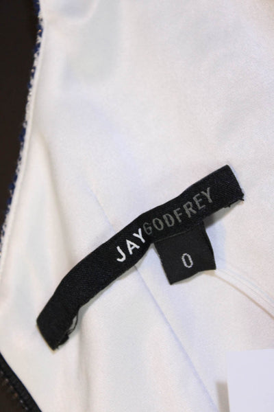 Jay Godfrey Womens Square Neck Back Zipper Tank Top Shirt Blouse Blue Size 0