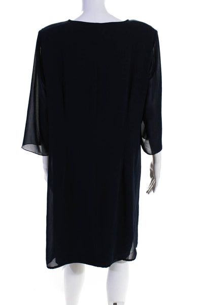 Romy Womens Beaded Neckline Dress Navy Blue Size EUR 50