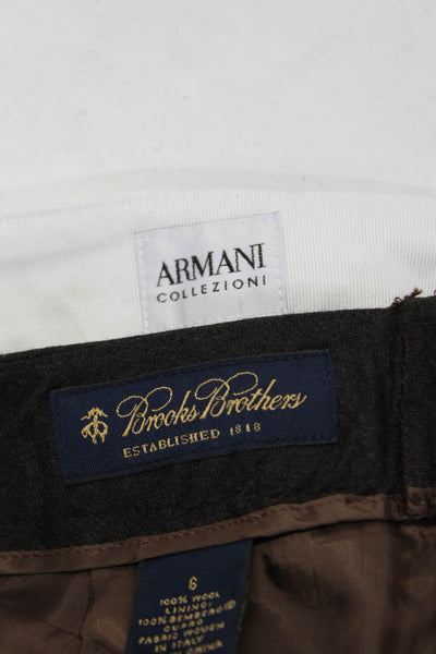 Brooks Brothers Armani Collezioni Womens Dress Pants Brown Size 6 10 Lot 2