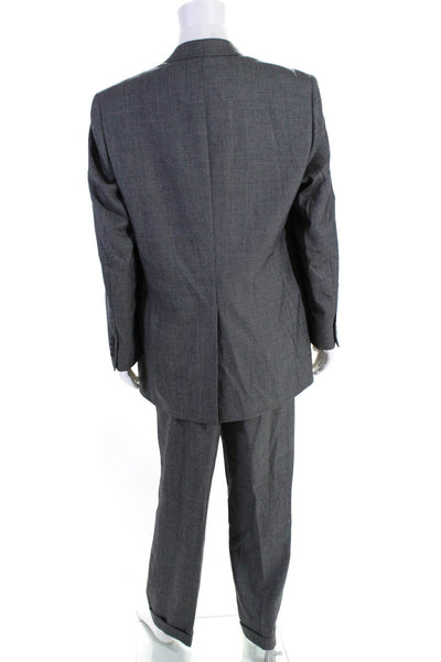 Austin Reed Mens Wool Spotted Print Split Hem Blazer Suit Black White Size 44