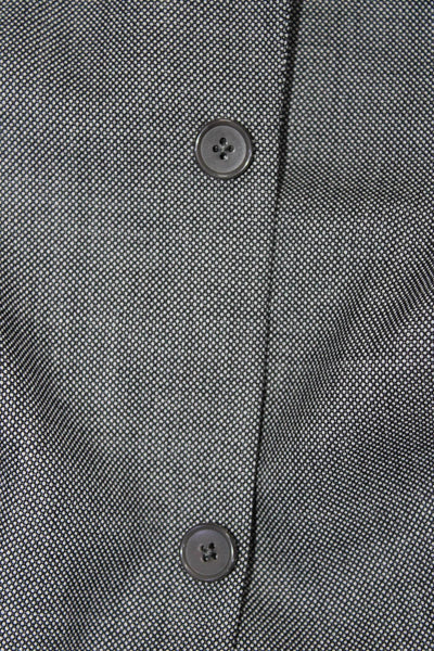 Austin Reed Mens Wool Spotted Print Split Hem Blazer Suit Black White Size 44