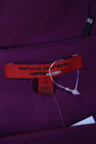 Narciso Rodriguez Womens Colorblock Long Sleeve Short Pencil Dress Purple Size S