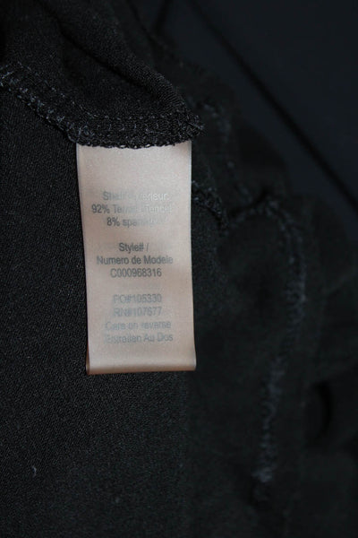 Alice + Olivia Base Solid Long Sleeve Back Seam Blouse Shirt Black Size Small