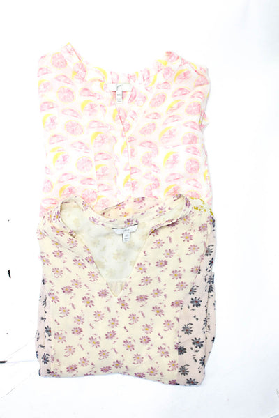 Joie Womens Cotton Silk Long Sleeve Blouses Tops Multicolor Size 2XS XS Lot 2