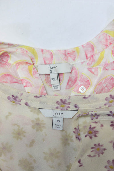 Joie Womens Cotton Silk Long Sleeve Blouses Tops Multicolor Size 2XS XS Lot 2