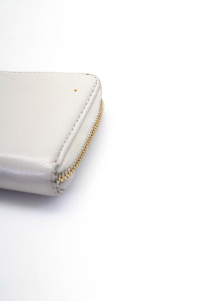 Michael Kors Women's Leather Solid Zip Around Wallet White