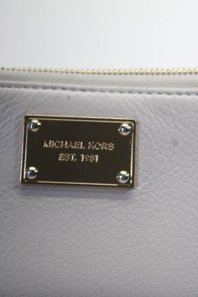 Michael Kors Women's Leather Solid Zip Around Wallet White
