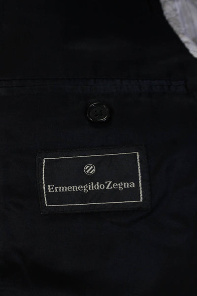 Ermenegildo Zegna Mens Darted Buttoned Collared Long Sleeve Blazer Navy Size L