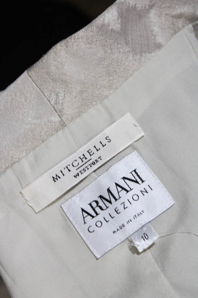 Armani Collezioni Women's Printed Three Button Blazer Gray Size 10
