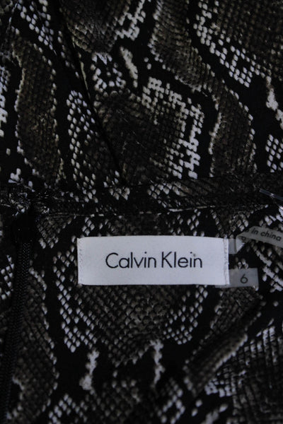 Calvin Klein Women's Animal Print Sleeveless Tie Waist Jumpsuit Green Size 6
