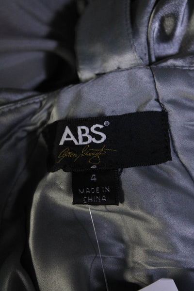 ABS by Allen Schwartz Women's Embellished Sleeveless Gown Silver Size 4