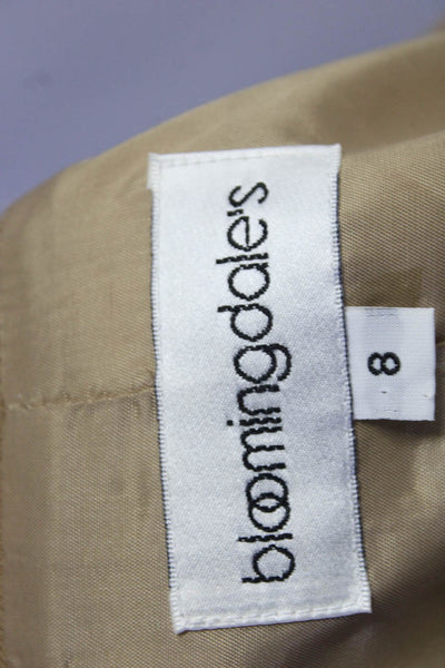 Bloomingdale's Women's Wool Blend Zip Moto Jacket Beige Size 8