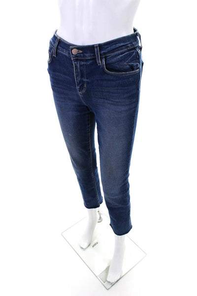 L'Agence Womens Solid Mid Rise Meduim Wash Skinny Denim Jeans Blue Size 27