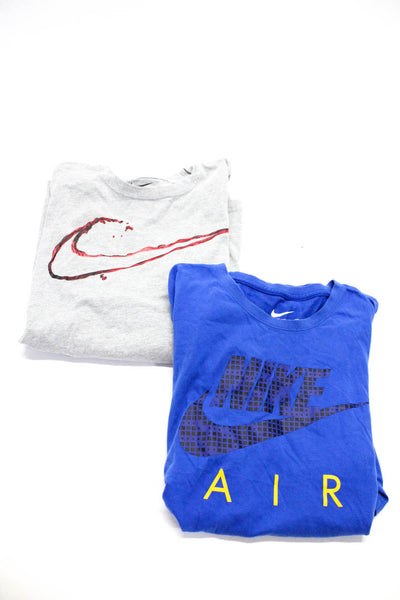 Nike Mens Cotton Graphic Round Neck Short Sleeve T-Shirts Blue Size M Lot 2