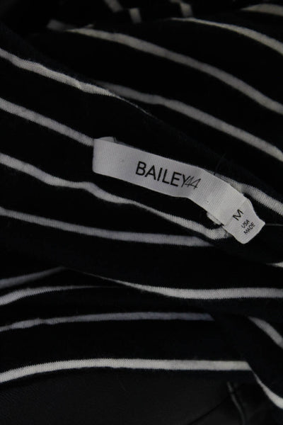 Bailey 44 Women's Striped Faux Leather Hem Mini Dress Blue Black Size M