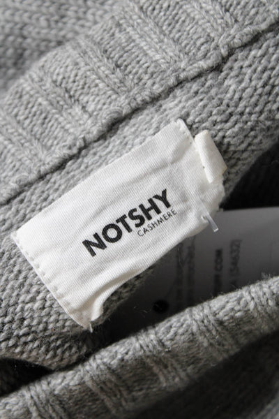 Notshy Womens Knit Bug Beaded Scoop Neck Long Sleeve Sweater Gray Size L