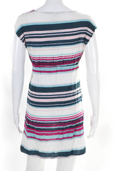 Splendid Womens Cover up Blue Striped Cotton V-Neck Shift Dress Size S M Lot 2