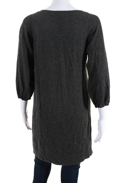 Michael Michael Kors Womens Gray Knit Scoop Neck Long Sleeve Sweater Top Size S