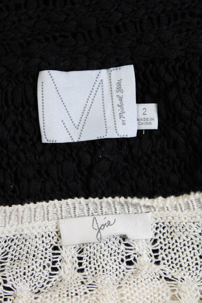 Michael Stars Joie Womens Black Knit Open Front Shawl Sweater Top Size 2 lot 2