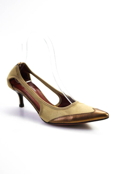 Donald J Pliner Womens Brown Suede Kitten Heel D'Orsay Sandals Shoes Size 6M
