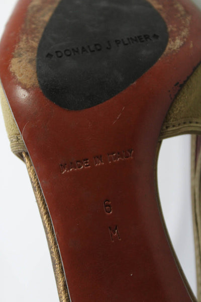 Donald J Pliner Womens Brown Suede Kitten Heel D'Orsay Sandals Shoes Size 6M