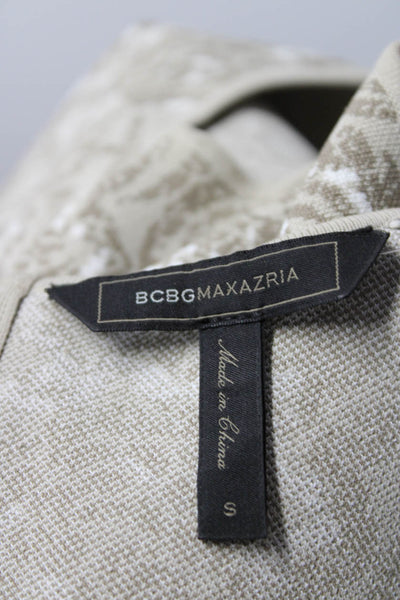 BCBGMAXAZRIA Womens Damask Print Sleeveless Fit & Flare Dress Gray White Size S