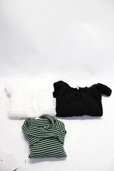 Zara Womens Open Striped Solid Maxi Dress White Black Green Size XS/S/M Lot 3