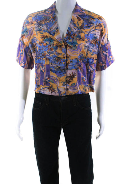 SF/ Z/ O Women's Floral Collared Button Up Shirt Multicolor Size 2