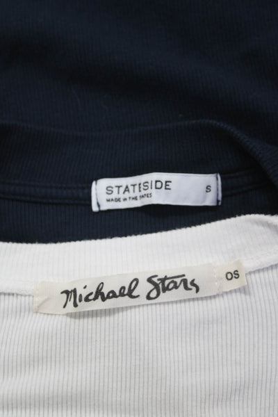 Stateside Michael Stars Women's V Neck Tops Navy White Size S OS Lot 2